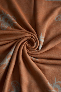 Reversible Soft Wool Bee Print Frayed Edge Scarf