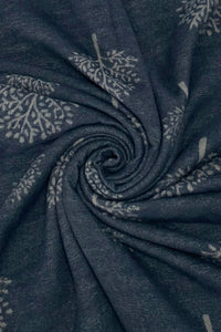 Reversible Soft Wool Tree Print Frayed Edge Scarf