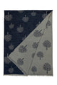 Reversible Soft Wool Tree Print Frayed Edge Scarf