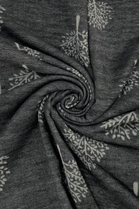 Reversible Soft Wool Tree Print Frayed Edge Scarf