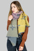 Reversible Pleated Ombre Flower Print Wool Scarf