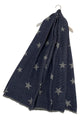 Reversible Pleated Ombre Star Print Wool Scarf