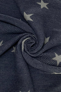 Reversible Pleated Ombre Star Print Wool Scarf