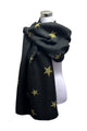 Reversible Pleated Ombre Star Print Wool Scarf