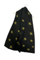 Reversible Pleated Ombre Star Print Wool Scarf