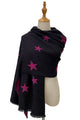 Reversible Pleated Ombre Star Print Wool Scarf