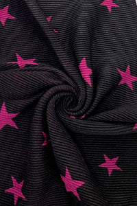 Reversible Pleated Ombre Star Print Wool Scarf