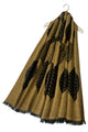 Reversible Soft Wool Leaf Print Frayed Edge Scarf