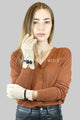 Suede Effect Touchscreen Gloves With Contrast Bow