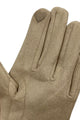 Suede Effect Touchscreen Gloves With Contrast Bow