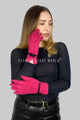 Suede Effect Touchscreen Gloves With Contrast Bow