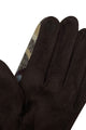 Soft Tartan Touchscreen Gloves With Faux Leather Buckle