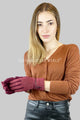 Soft Cotton Marl Touchscreen Gloves With Faux Leather Button