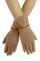 Soft Cotton Marl Touchscreen Gloves With Faux Leather Button