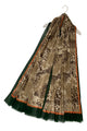 Cheetah Leopard Print Scarf With Fashion Border And Frayed Edge