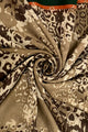Cheetah Leopard Print Scarf With Fashion Border And Frayed Edge