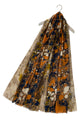 Paint Splatter Print Scarf With Frayed Edge
