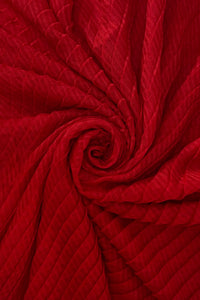 Diagonal Pleated Scarf With Frayed Edge