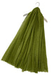 Diagonal Pleated Scarf With Frayed Edge