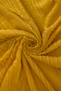 Diagonal Pleated Scarf With Frayed Edge