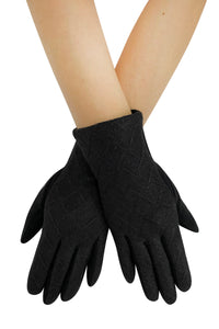 Warm Diamond Effect Touchscreen Gloves With Glitter Thread