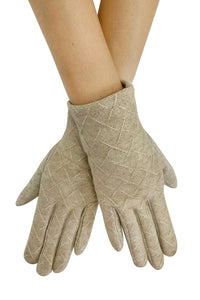 Warm Diamond Effect Touchscreen Gloves With Glitter Thread