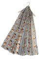 Playful Robin Bird And Berry Branch Print Scarf