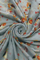 Playful Robin Bird And Berry Branch Print Scarf