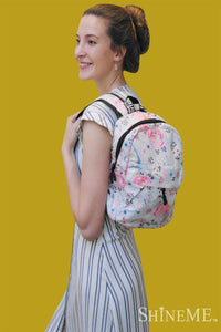 Pretty Floral Bird & Butterfly Print Backpack - Fashion Scarf World