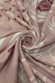 Romantic Dahlia Flower Print Scarf with Frayed Edge