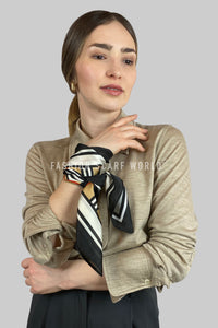 Silk Style Fashion Stripe Square Scarf