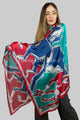 Abstract Horse Print Silk Scarf