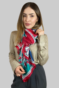 Abstract Horse Print Silk Scarf