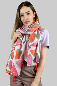 Watermelon Fruit Tassel Scarf