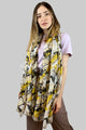 Art Strokes Print Scarf with Frayed Edge
