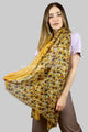 Tiny Summer Flowers Print Scarf with Frayed Edge