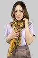 Tiny Summer Flowers Print Scarf with Frayed Edge