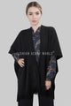 Metallic Thread & Pearl Knitted Tassel Poncho - Fashion Scarf World