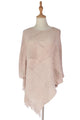 Arrow Knit & Pearl Tassel Poncho - Fashion Scarf World