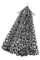 Foiled Realistic Leopard Print Frayed Scarf