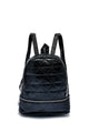 Metallic Foil & Safety Pin Zip Backpack - Fashion Scarf World