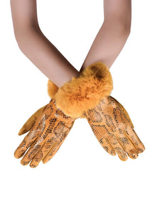 Faux Fur Trim & Snakeskin Print Touch - Fashion Scarf World