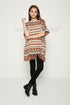 Eyelash Yarn Aztec Print Poncho