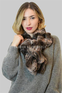 Two Tone Faux Fur Scarf (Wide) - Fashion Scarf World