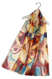 Oil Pastel Fruit Print Chiffon Scarf - Fashion Scarf World