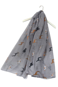 Cute Greyhound Dog Print Scarf - Fashion Scarf World