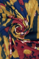 Abstract Flower Print Soft Wool Tassel Scarf