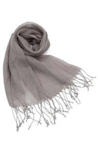 Versatile Classic Plain Tassel Linen Scarf - Fashion Scarf World