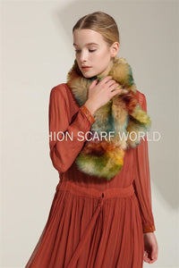 Multicoloured Faux Fur Pull Through Collar - Fashion Scarf World