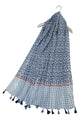 Decorative Heart Print Scarf With Tassel Border